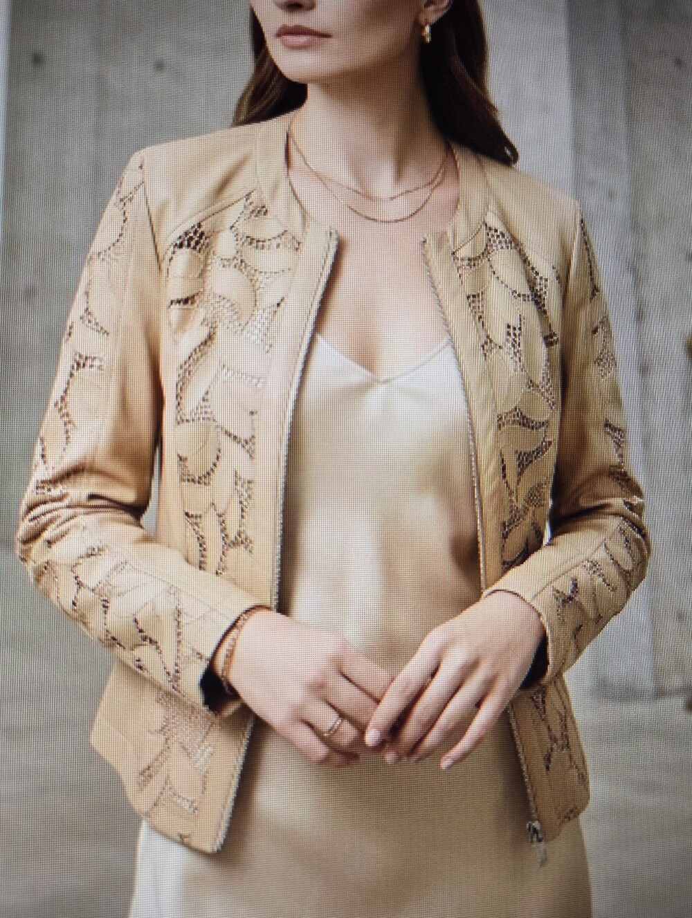 Bagatelle Faux Leather Jacket - Moto Floral Lace Stretch Zip - NWT - Size L - Picture 2 of 12
